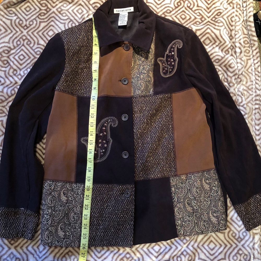 Notations Patchwork Boho Luxe Jacket | Embroidere… - image 7